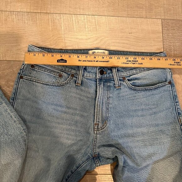 Madewell Mens Light Wash Straight-Leg Denim Jeans W33 L30 Slim Cotton Blend - Picture 4 of 9